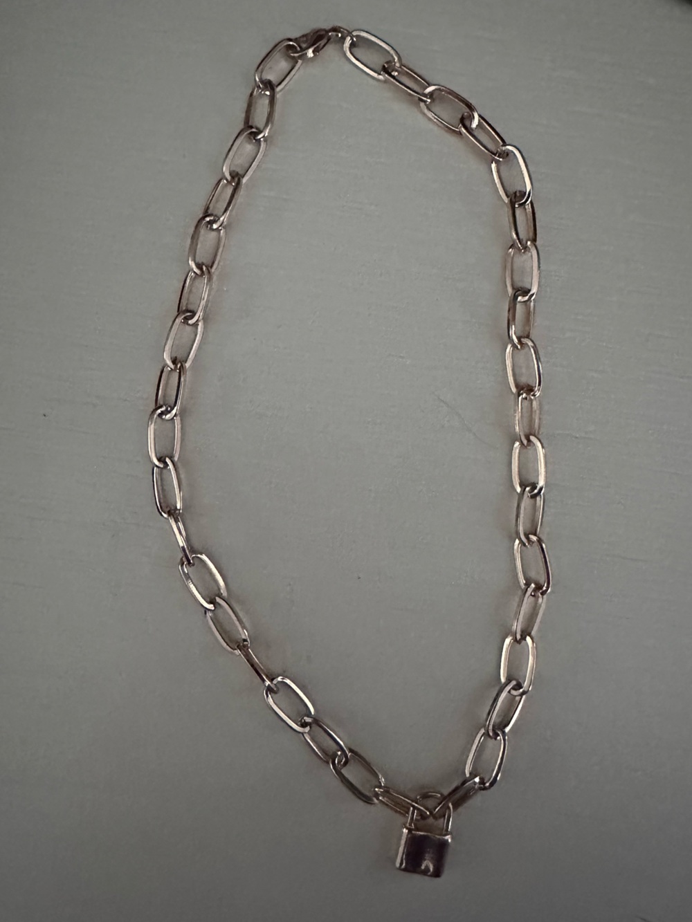 Gold Link Chain Necklace with Lock